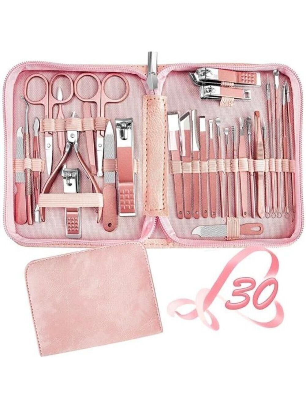 Manicure 30 n 1 Nail Clipper Set Fingernail Toenail Tools Pedicure Manicure PINK